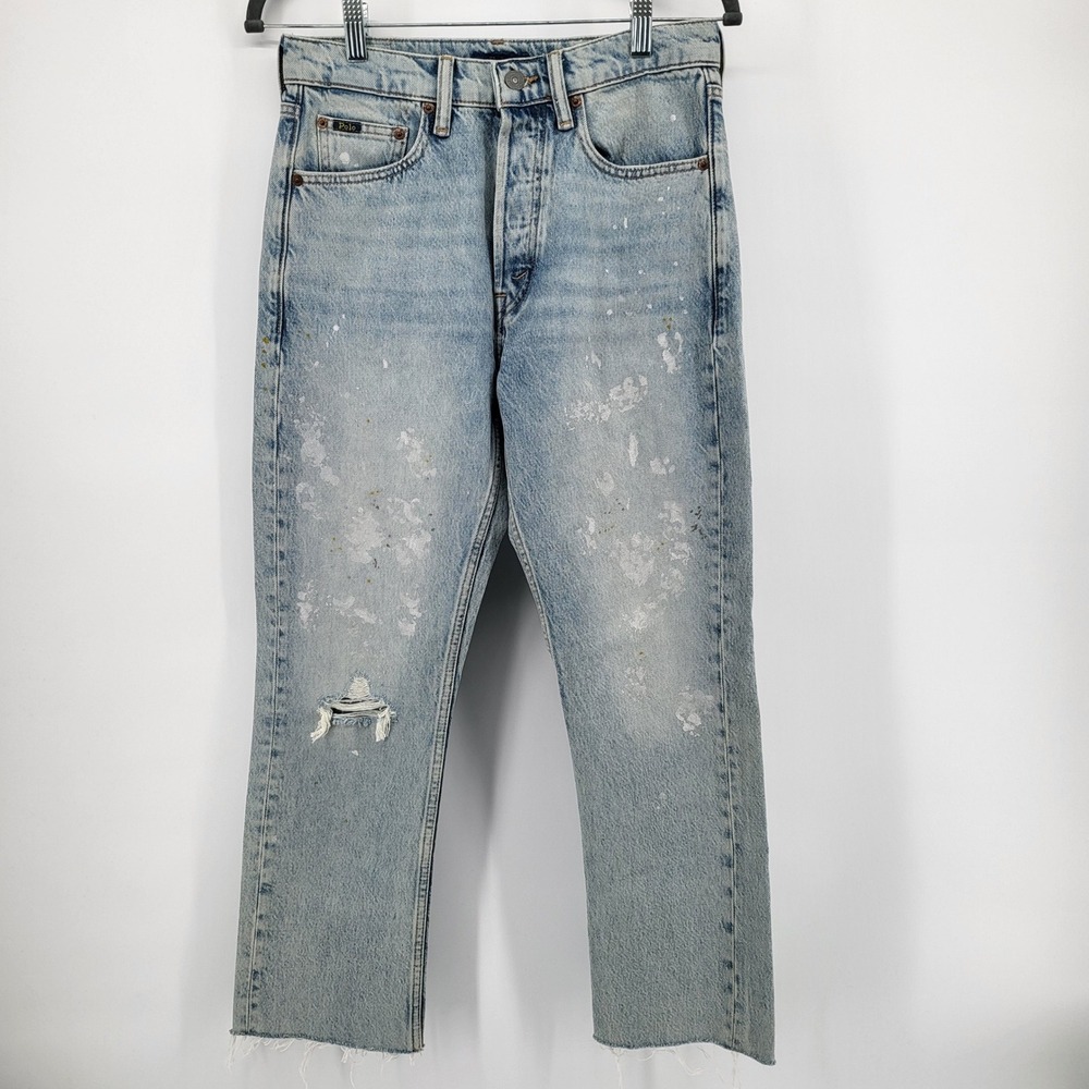 Polo Ralph Lauren Boyfriend Slim paint splatter Jeans Women's Size 25 Button Fly